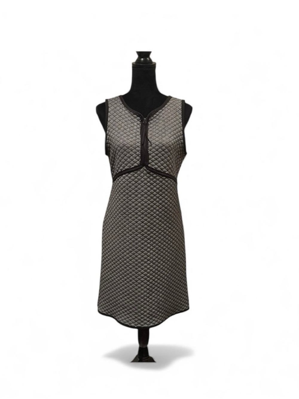 Max Studio NWT contemporary quilted houndstooth sleeveless pullover dress medium